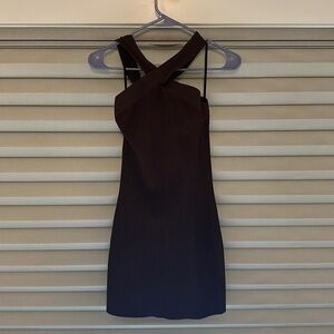 Babaton sculpt knit halter dress